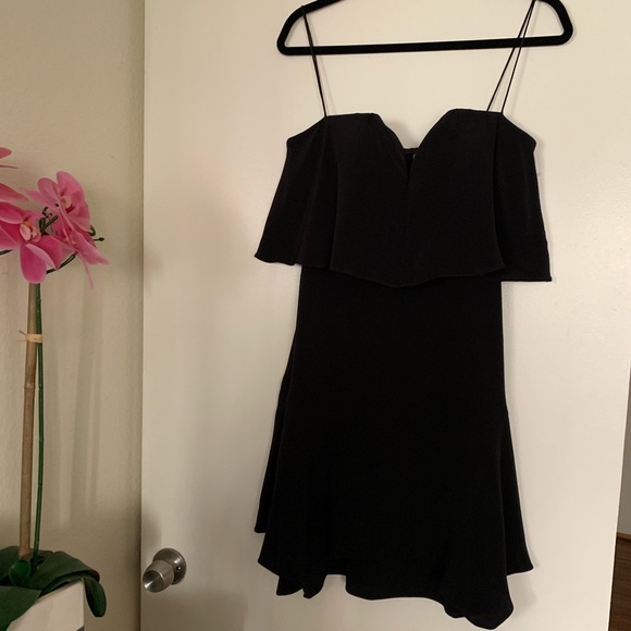 Kobi Halperin ⚫️🖤Tiered Silk Cocktail Dress🖤⚫️ - Picture 3 of 6